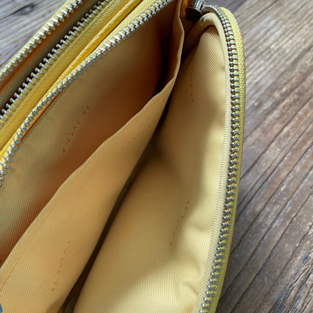 Bright Yellow Coach cross body. Two zippered compartments. - Picture 6 of 8